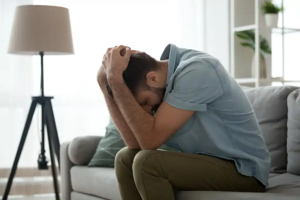 A man deals with PTSD and hallucinations.